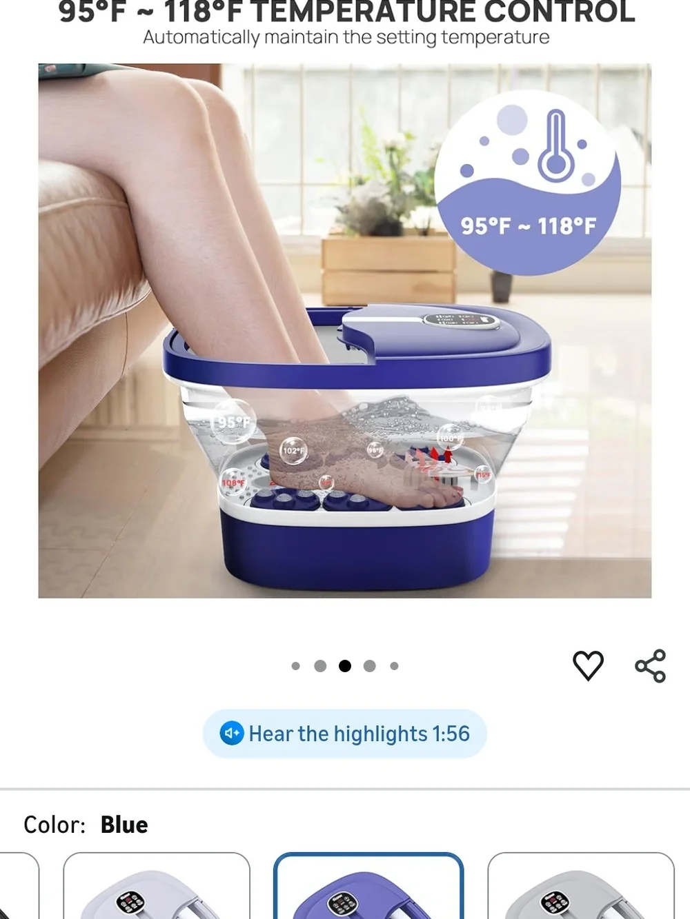 HOSPAN Foot Spa Massager - Blue